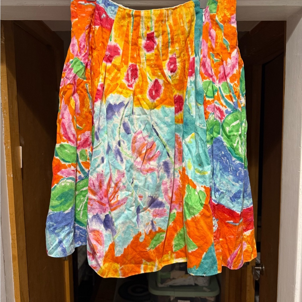 Gorgeous and lightweight flouncy long multicolored skirt Ralph Lauren